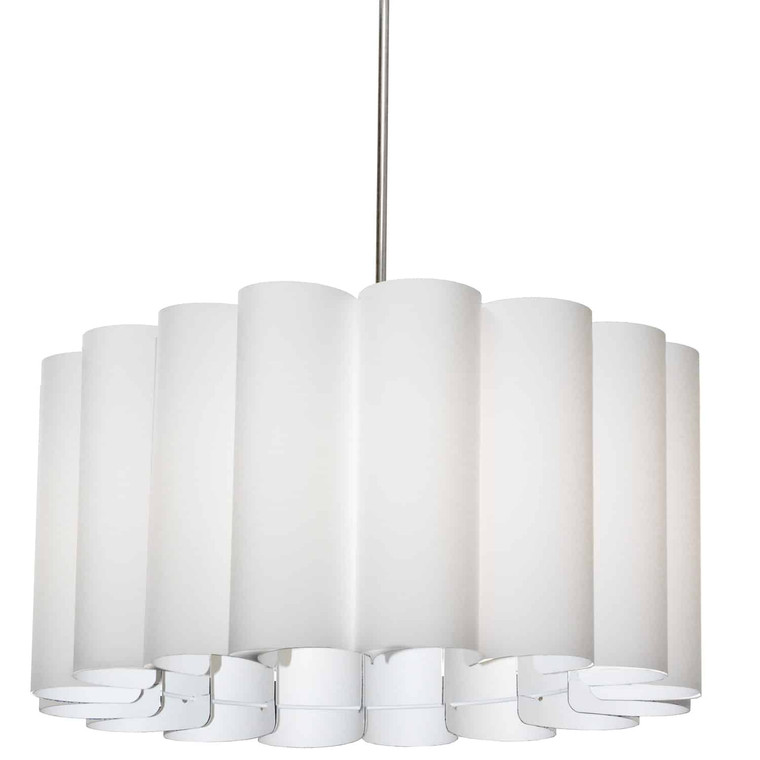 Dainolite 4 Light Sandra Pendant, JTone White, Polished Chrome SAN244-PC-790