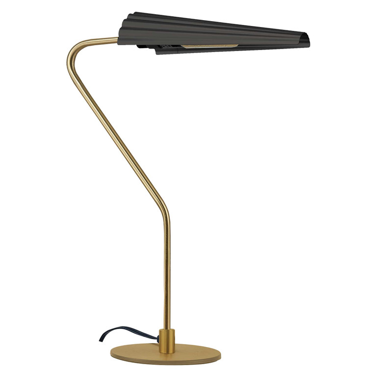 Dainolite 1 Light Incandescent Cassie Table Lamp Aged Brass w/ a Matte Black Shade CSE-211T-AGB-MB