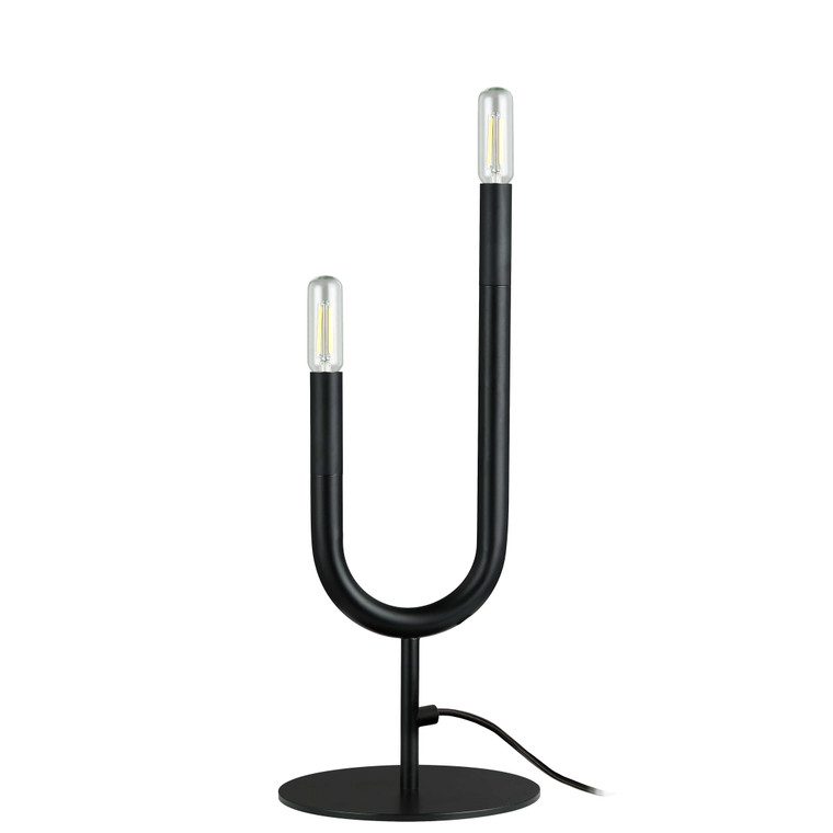 Dainolite 2 Light Incandescent Table Lamp, Matte Black WAN-172T-MB
