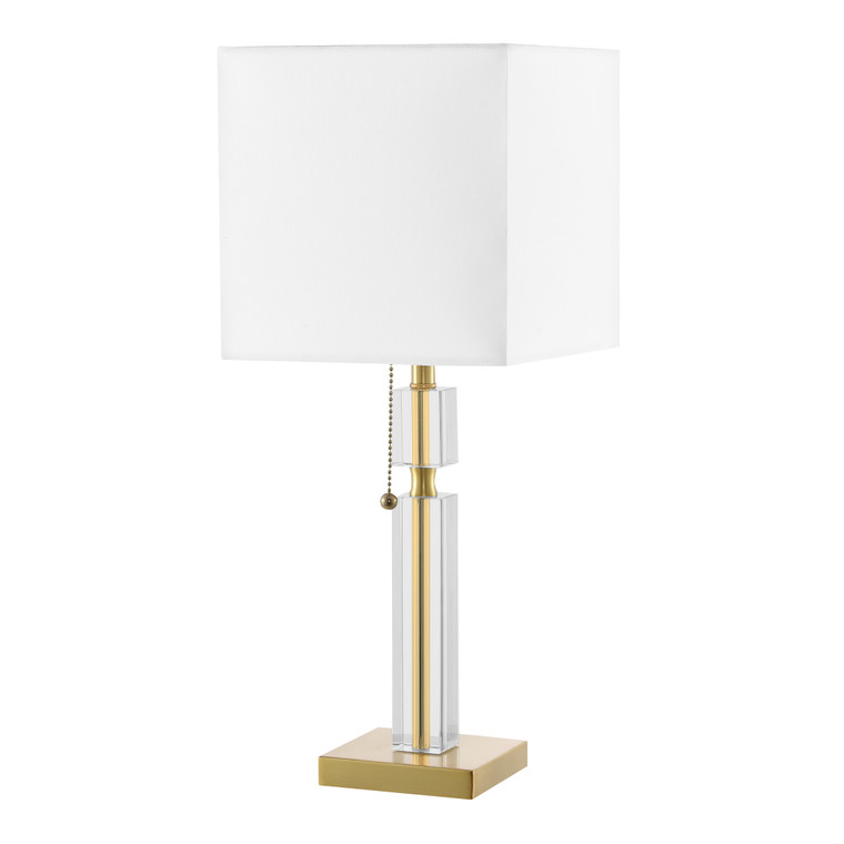 Dainolite 1 Light Incandescent Table Lamp Aged Brass with White Shade DM231-AGB