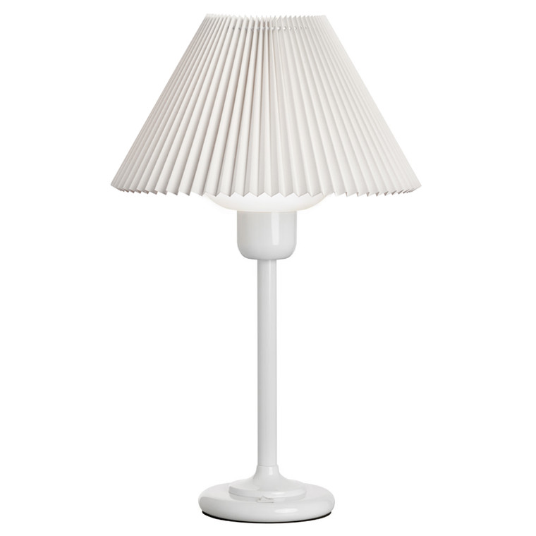 Dainolite White Table Lamp, White Shade, Frosted Glass Diffuser DM980-WH