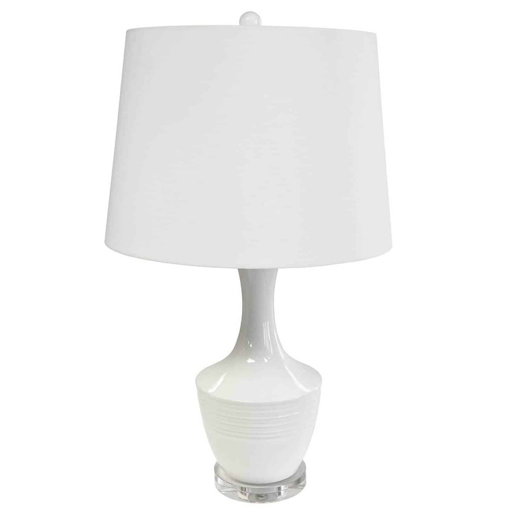 Dainolite 1 Light Ceramic Oversized Table Lamp, White Finish GOL-271T-WH