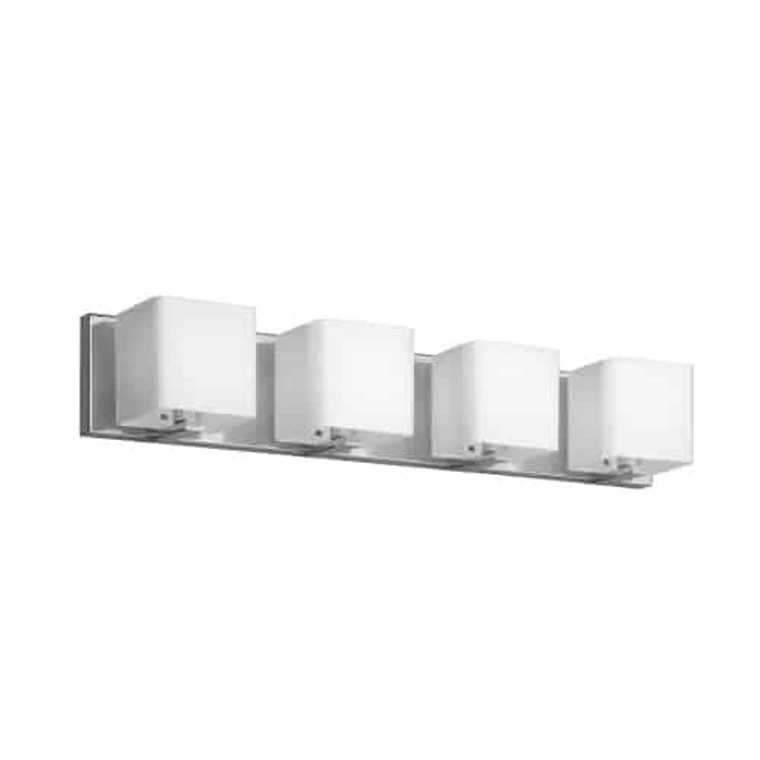 Dainolite 4 Light Vanity, Polished Chrome, Frosted White Glass Shade V1233-4W-PC