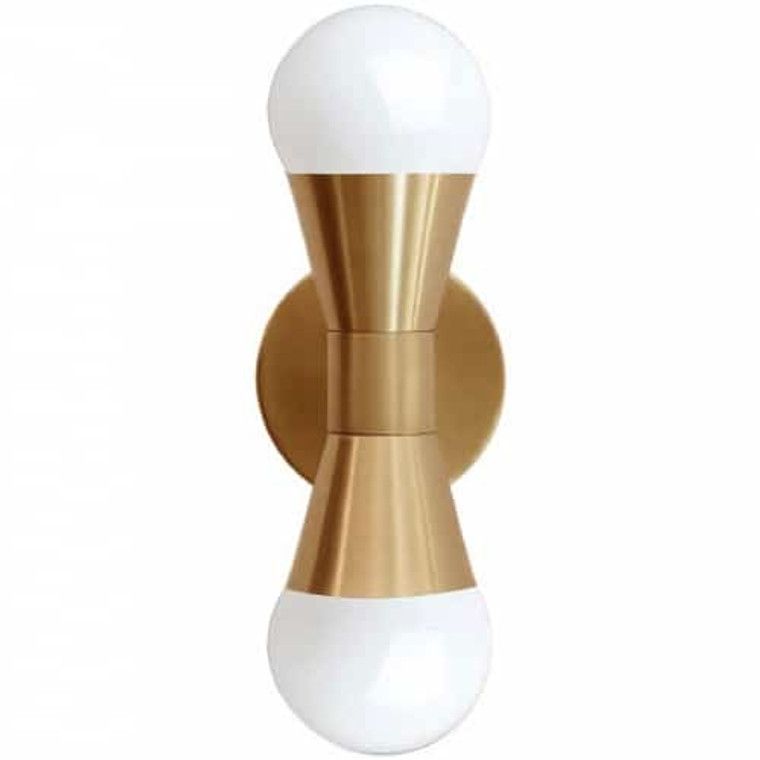 Dainolite 2 Light Incandescent Aged Brass Wall Sconce FOR-72W-AGB