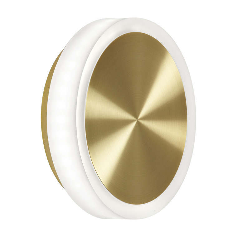 Dainolite 12W Aged Brass Wall Sconce w/ Frosted Acrylic Diffuser  TOP-612LEDW-AGB