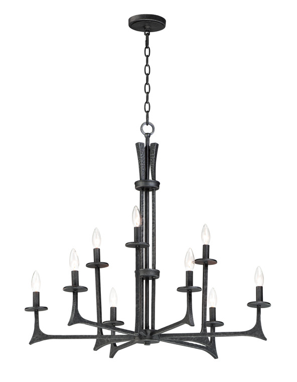 Maxim Anvil 9-Light Chandelier in Natural Iron 30306NI