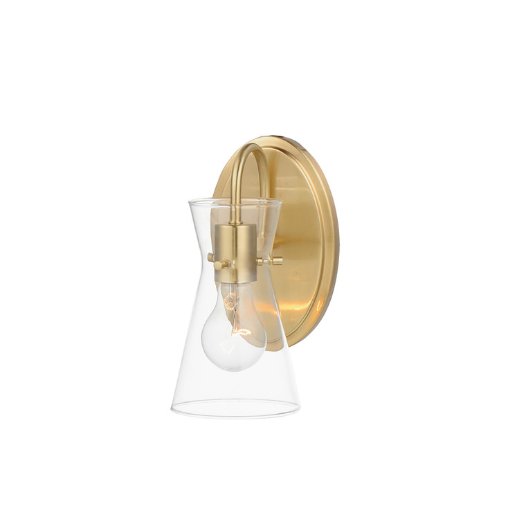 Maxim Ava 1-Light Wall Sconce in Natural Aged Brass 12481CLNAB