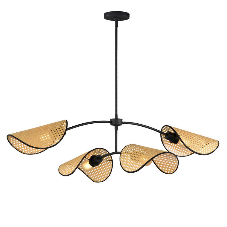 Maxim Bonnet 4-Light Chandelier in Black 12634NABK