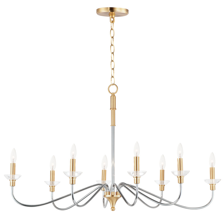 Maxim Clarion 8-Light Chandelier in Polished Chrome / Satin Brass 25378CLPCSBR