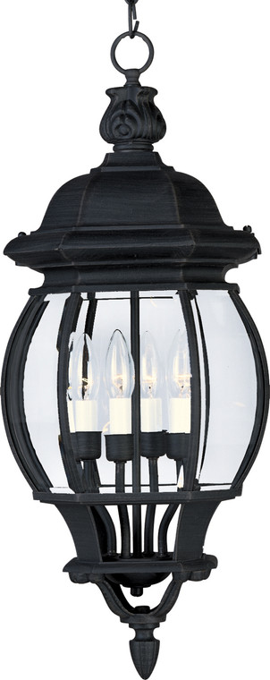 Maxim Crown Hill 4-Light Outdoor Hanging Lantern in Black 1039BK