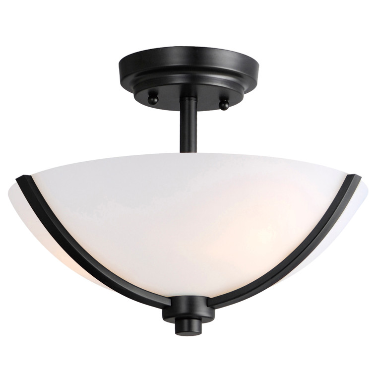 Maxim Deven 3-Light Semi-Flush Mount in Black 20031SWBK