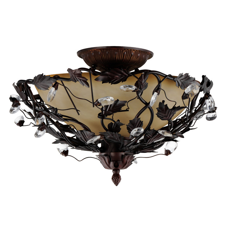 Maxim Elegante 3-Light Semi-Flush Mount in Oil Rubbed Bronze 2859OI