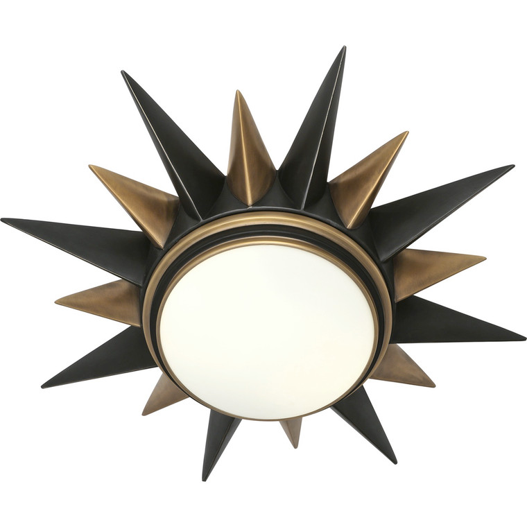 Robert Abbey Cosmos Flushmount in Deep Patina Bronze Finish with Warm Brass Accents 1017