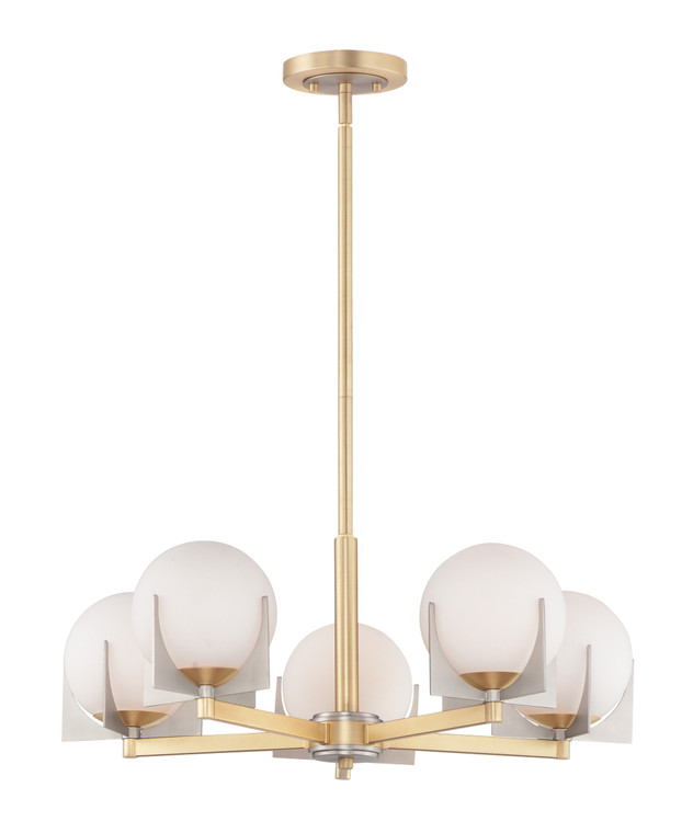 Maxim Finn 5-Light Chandelier in Satin Brass / Brushed Platinum 32475SWSBRBP