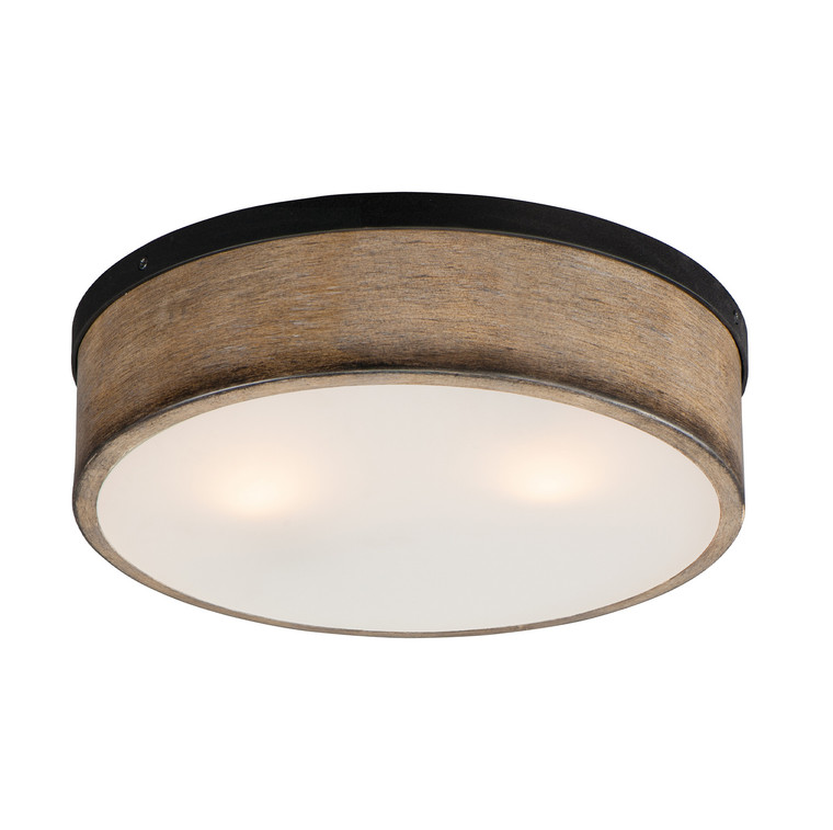 Maxim Franklin 2-Light Flush Mount in Driftwood / Black 14440DWBK