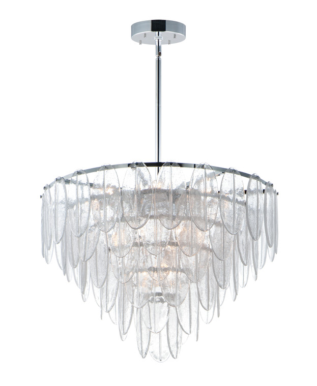 Maxim Glacier 19-Light Chandelier in White / Polished Chrome 30737CLWTPC