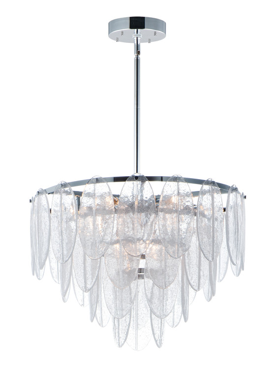 Maxim Glacier 9-Light Chandelier in White / Polished Chrome 30735CLWTPC