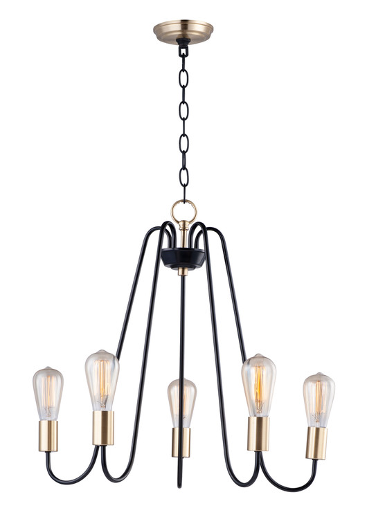 Maxim Haven 5-Light Chandelier in Oil Rubbed Bronze / Antique Brass 11735OIAB