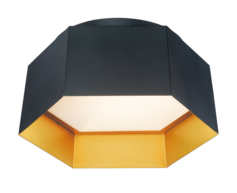 Maxim Honeycomb 1-Light LED Flush Mount in Black / Gold 30330BKGLD