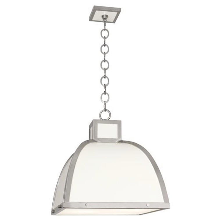 Robert Abbey Ranger Pendant in Glossy White Painted Finish with Polished Nickel Accents 1447