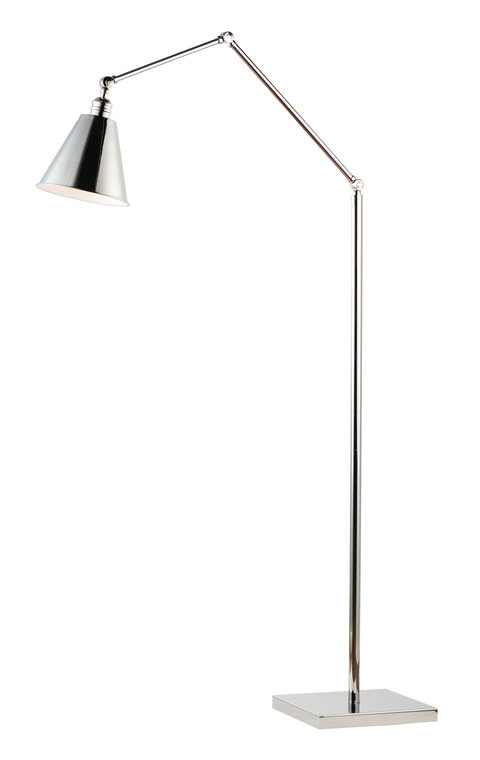 Maxim Library 1-Light Floor Lamp in Polished Nickel 12228PN