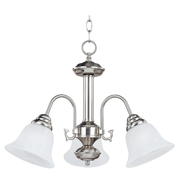 Maxim Malaga 3-Light Chandelier in Satin Nickel 2697MRSN