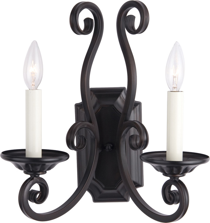 Maxim Manor 2-Light Wall Sconce in Oil Rubbed Bronze 12218OI