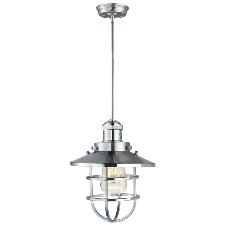 Maxim Mini Hi-Bay 1-Light Pendant Stem Hung in Polished Nickel 25050PN