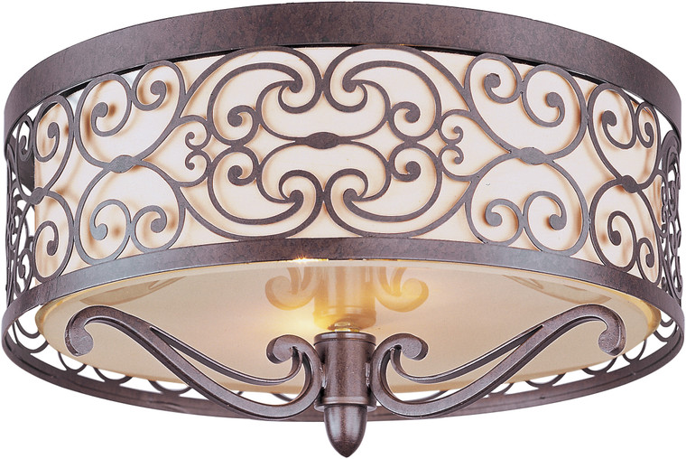 Maxim Mondrian 2-Light Flush Mount in Umber Bronze 21151WHUB