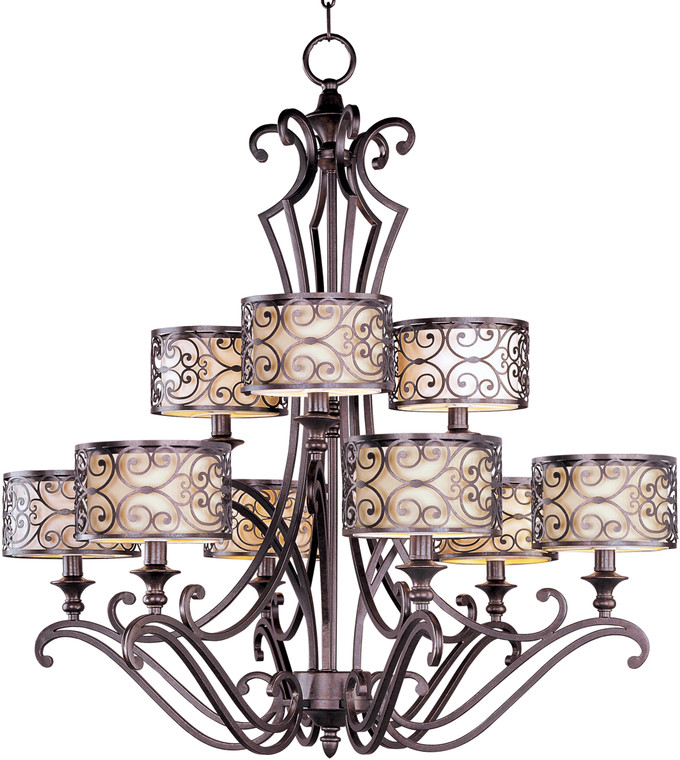 Maxim Mondrian 9-Light Chandelier in Umber Bronze 21156WHUB