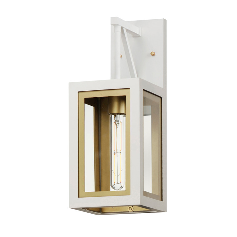 Maxim Neoclass 1-Light Outdoor Sconce in White/Gold 30052CLWTGLD