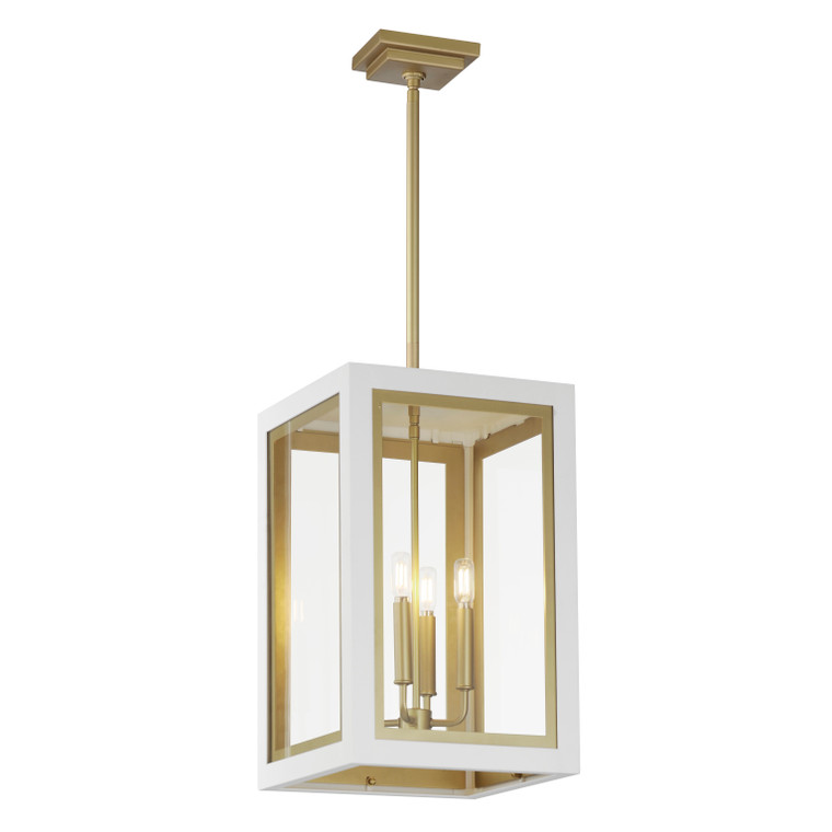 Maxim Neoclass 4-Light Outdoor Pendant in White/Gold 30058CLWTGLD