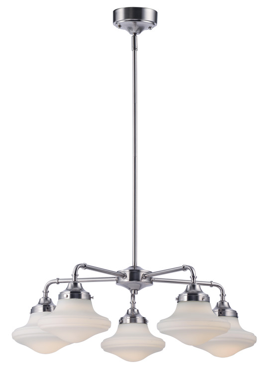 Maxim New School 5-Light LED Chandelier in Satin Nickel 30245SWSN