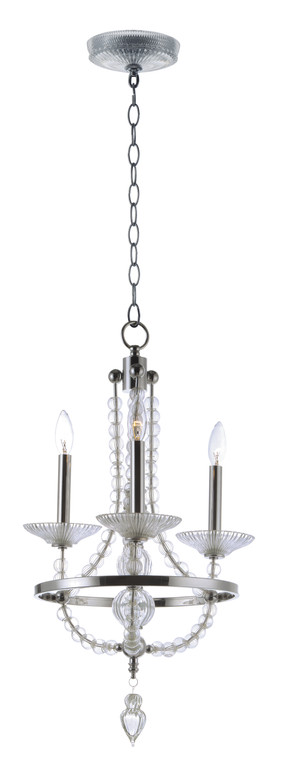 Maxim Paris 3-Light Chandelier in Polished Nickel 30003CLPN