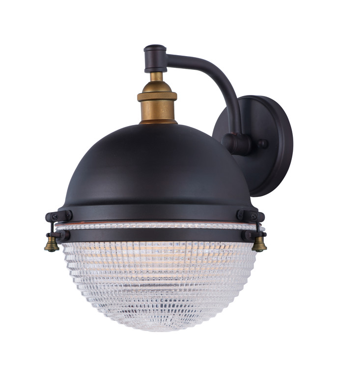 Maxim Portside 12" Outdoor Wall Sconce in Oil Rubbed Bronze / Antique Brass 10186OIAB
