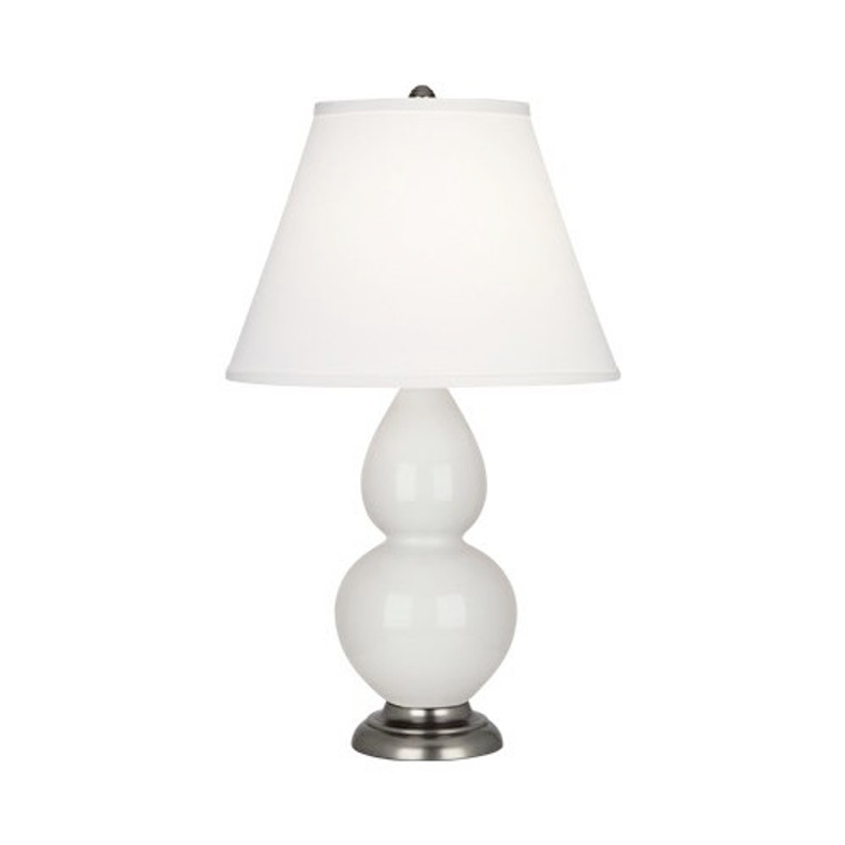 Robert Abbey Lily Small Double Gourd Accent Lamp in Lily Glazed Ceramic with Antique Silver Finished Accents 1690X