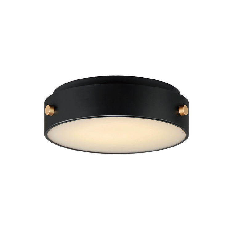 Maxim Rivet VX LED Flush Mount in Black / Antique Brass 42129BKAB