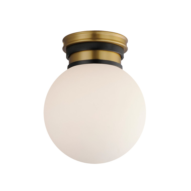 Maxim San Simeon 1-Light LED Flush Mount in Black / Natural Aged Brass 32481SWBKNAB