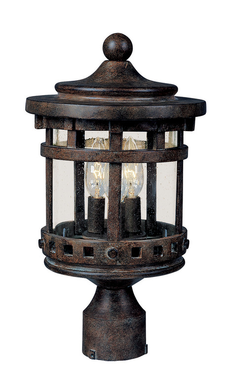 Maxim Santa Barbara VX 3-LT Outdoor Pole Lantern in Sienna 40036CDSE