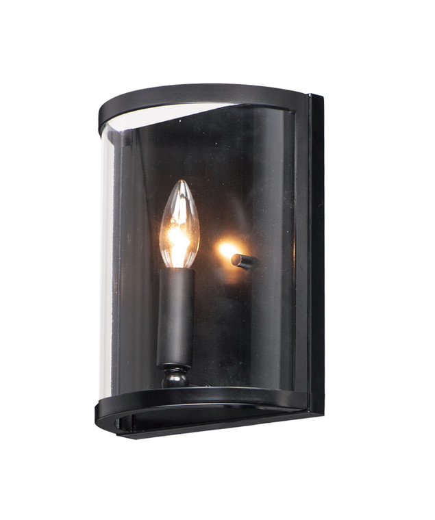 Maxim Sentinel 1-Light Wall Sconce in Black 25259CLBK