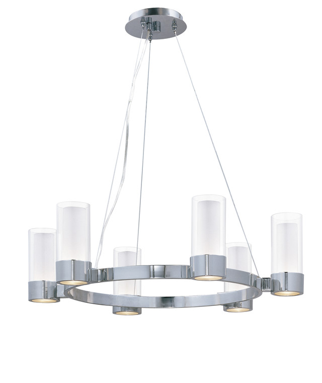 Maxim Silo 6-Light Chandelier With LED Bulbs in Polished Chrome 23077CLFTPC/BUL