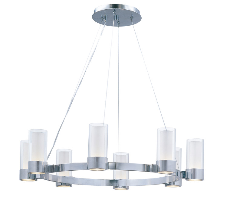 Maxim Silo 8-Light Chandelier With LED Bulbs in Polished Chrome 23078CLFTPC/BUL