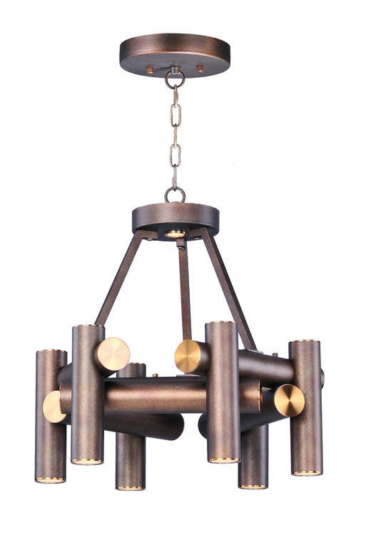 Maxim Tubular 7-Light LED Pendant in Bronze Fusion / Antique Brass 20824BZFAB