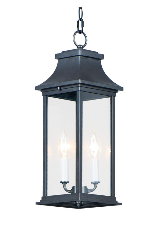 Maxim Vicksburg 2-Light Outdoor Hanging Lantern in Black 30029CLBK