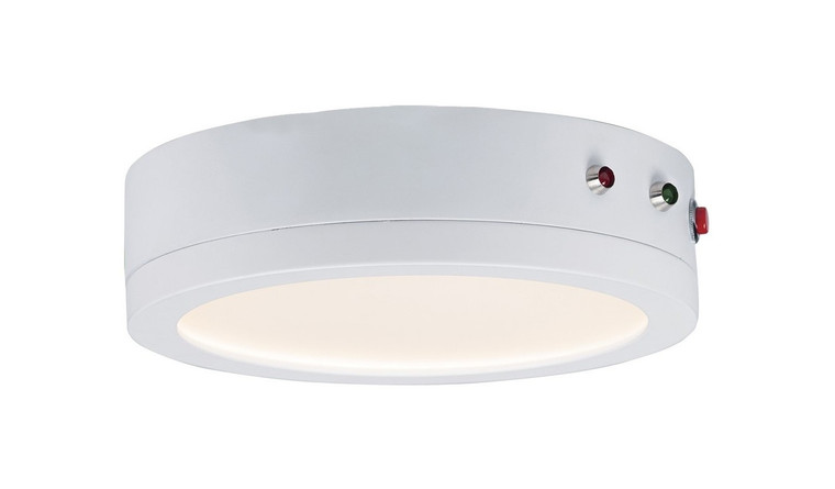 Maxim Wafer 7" RD LED Surface Mt 3000K w/Emergency Bk Up in White 57784WTWT