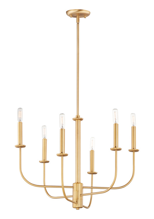 Maxim Wesley 6-Light Chandelier in Satin Brass 10326SBR