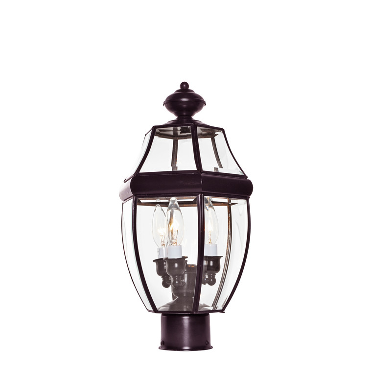 Maxim South Park 3-Light Outdoor Pole/Post Lantern in Burnished 6097CLBU