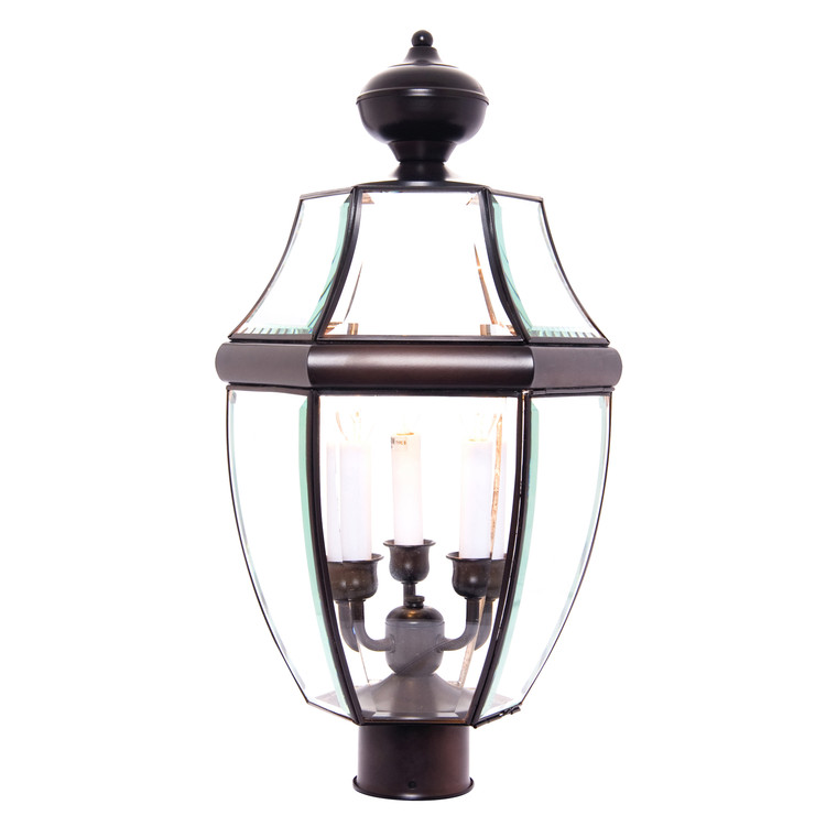 Maxim South Park 3-Light Outdoor Pole/Post Lantern in Burnished 6098CLBU