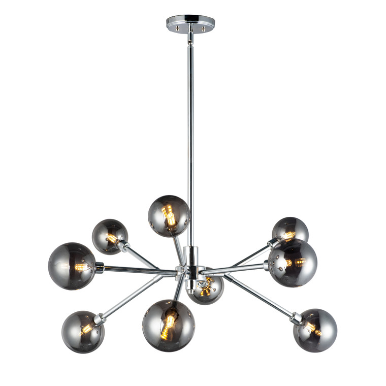 ET2 Contemporary Lighting Asteroid 9-Light LED Chandelier in Polished Chrome E24823-138PC