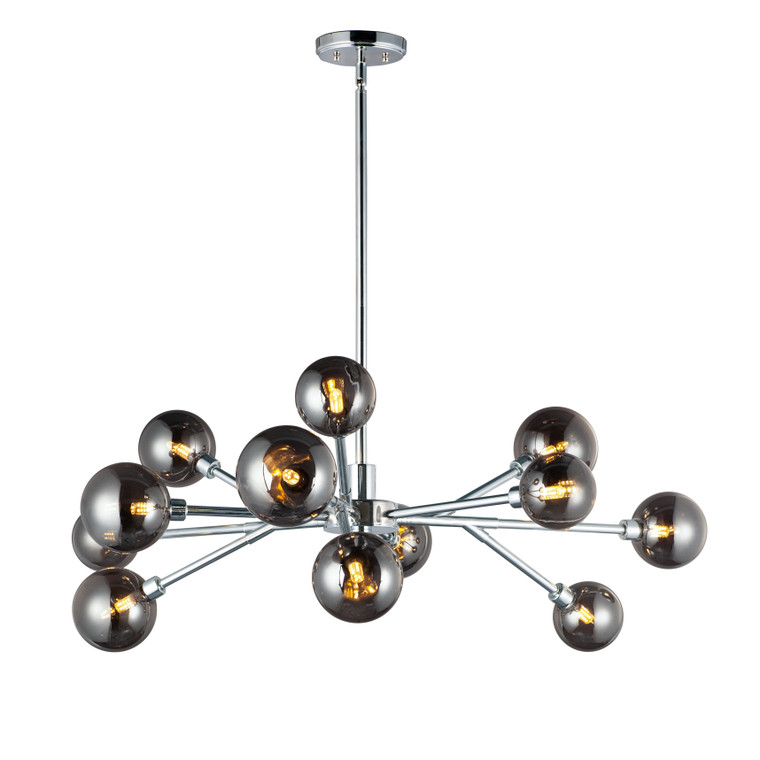 ET2 Contemporary Lighting Asteroid 12-Light LED Chandelier in Polished Chrome E24826-138PC